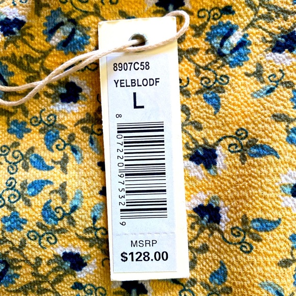 MAX STUDIO 💛YELLOW💛 FLORAL RUFFLE WRAP HIGH LOW MIDI SHORT SLEEVE DRESS🌟NWT🌟 - Picture 10 of 14